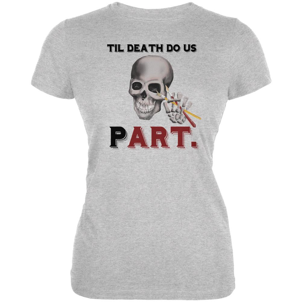 Til Death do Us Art Heather Grey Juniors Soft T-Shirt Juniors T-Shirts Old Glory 2XL Grey