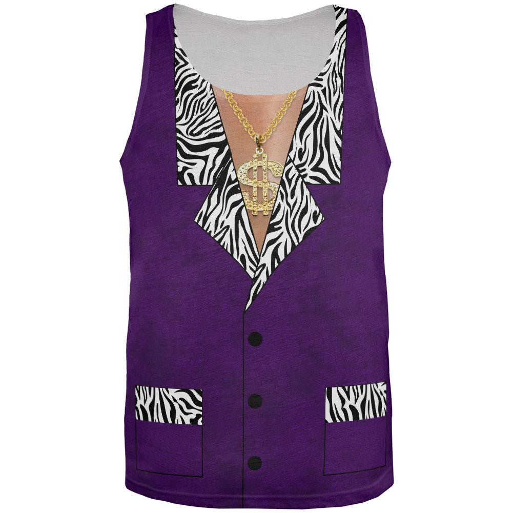 Halloween 70's Pimp Costume All Over Adult Tank Top Men's Tank Tops Old Glory 2XL Multi