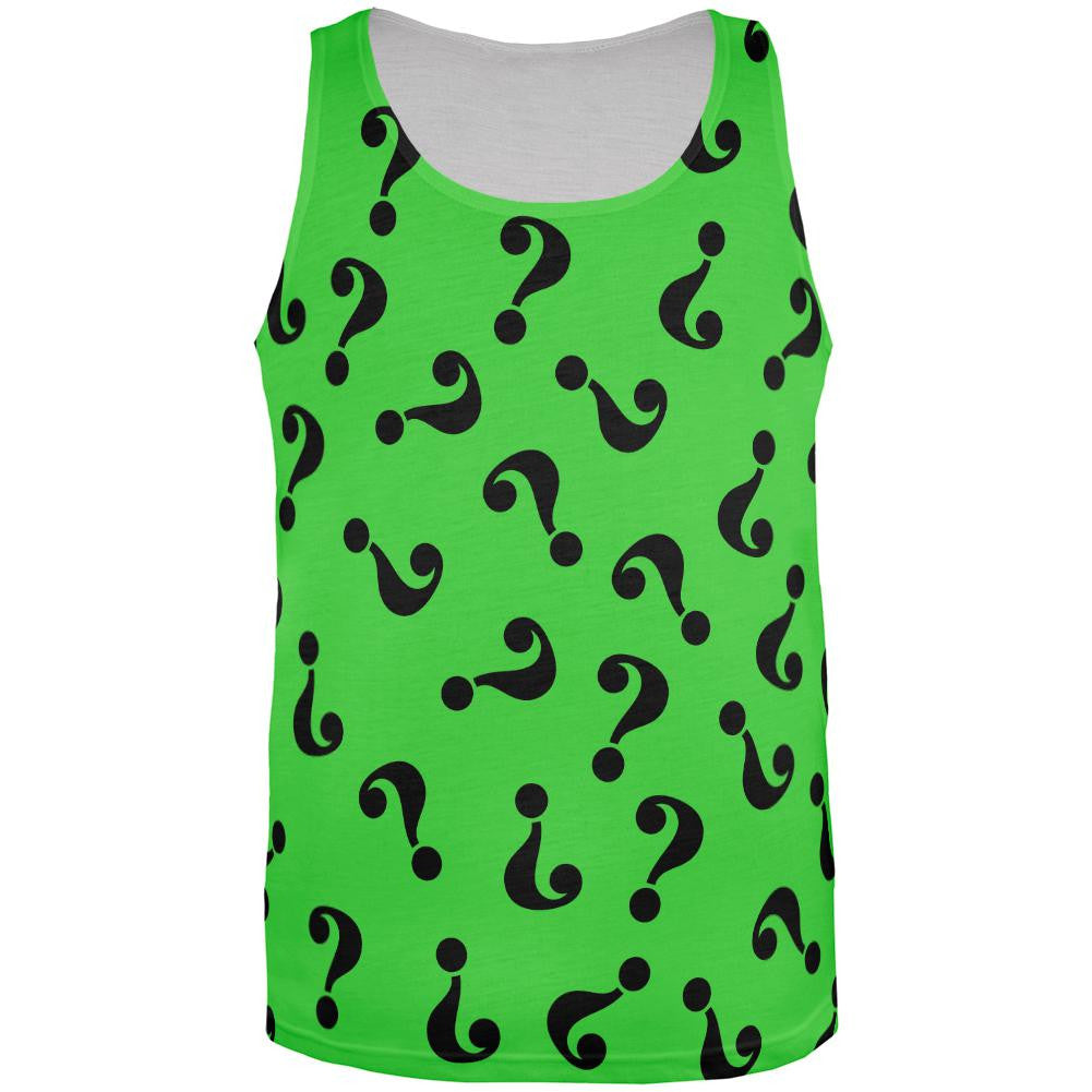Riddle Me Question Mark All Over Adult Tank Top Men's Tank Tops Old Glory 2XL Multi