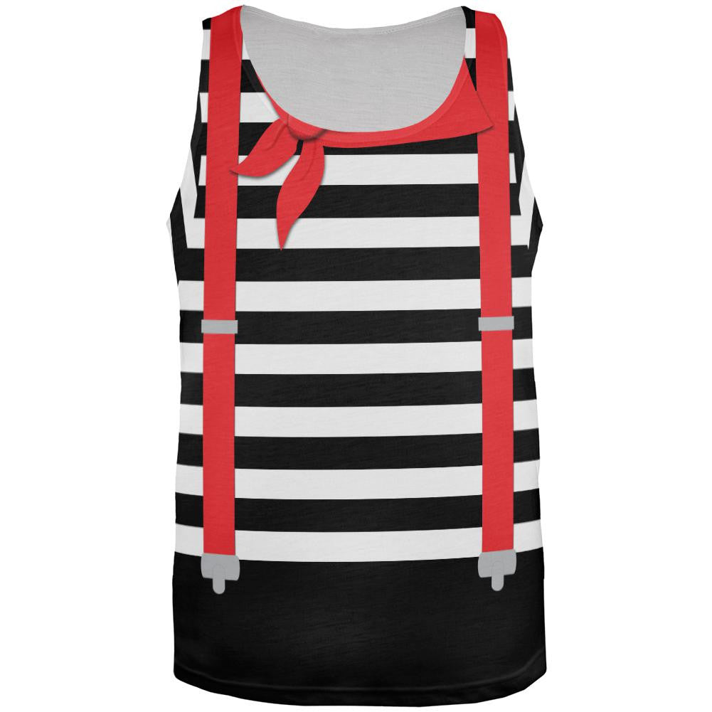 Halloween French Mime Costume All Over Adult Tank Top Men's Tank Tops Old Glory 2XL Multi