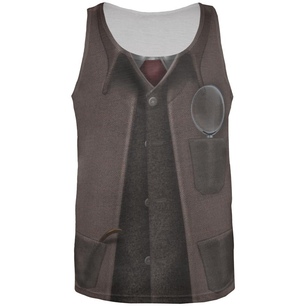Sherlock Holmes Costume All Over Adult Tank Top Men's Tank Tops Old Glory 2XL Multi