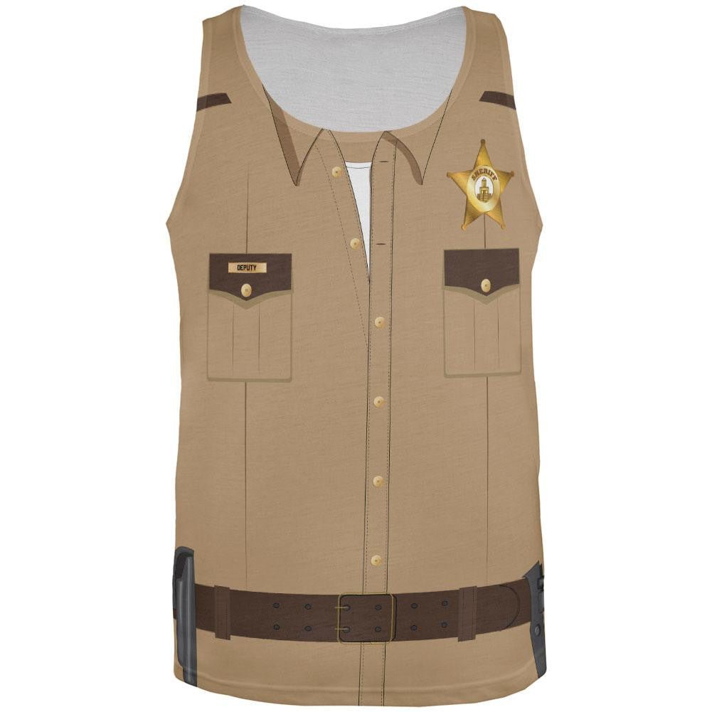Halloween Costume Sheriff Costume All Over Adult Tank Top Men's Tank Tops Old Glory 2XL Multi