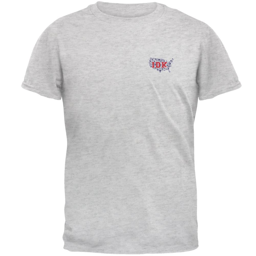 Election IDK Small Logo 2016 Heather Grey Adult T-Shirt Men's T-Shirts Old Glory 2XL Grey