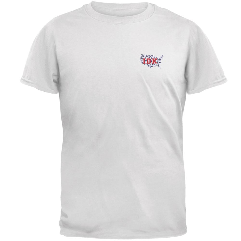 Election IDK Small Logo 2016 White Adult T-Shirt Men's T-Shirts Old Glory 2XL White