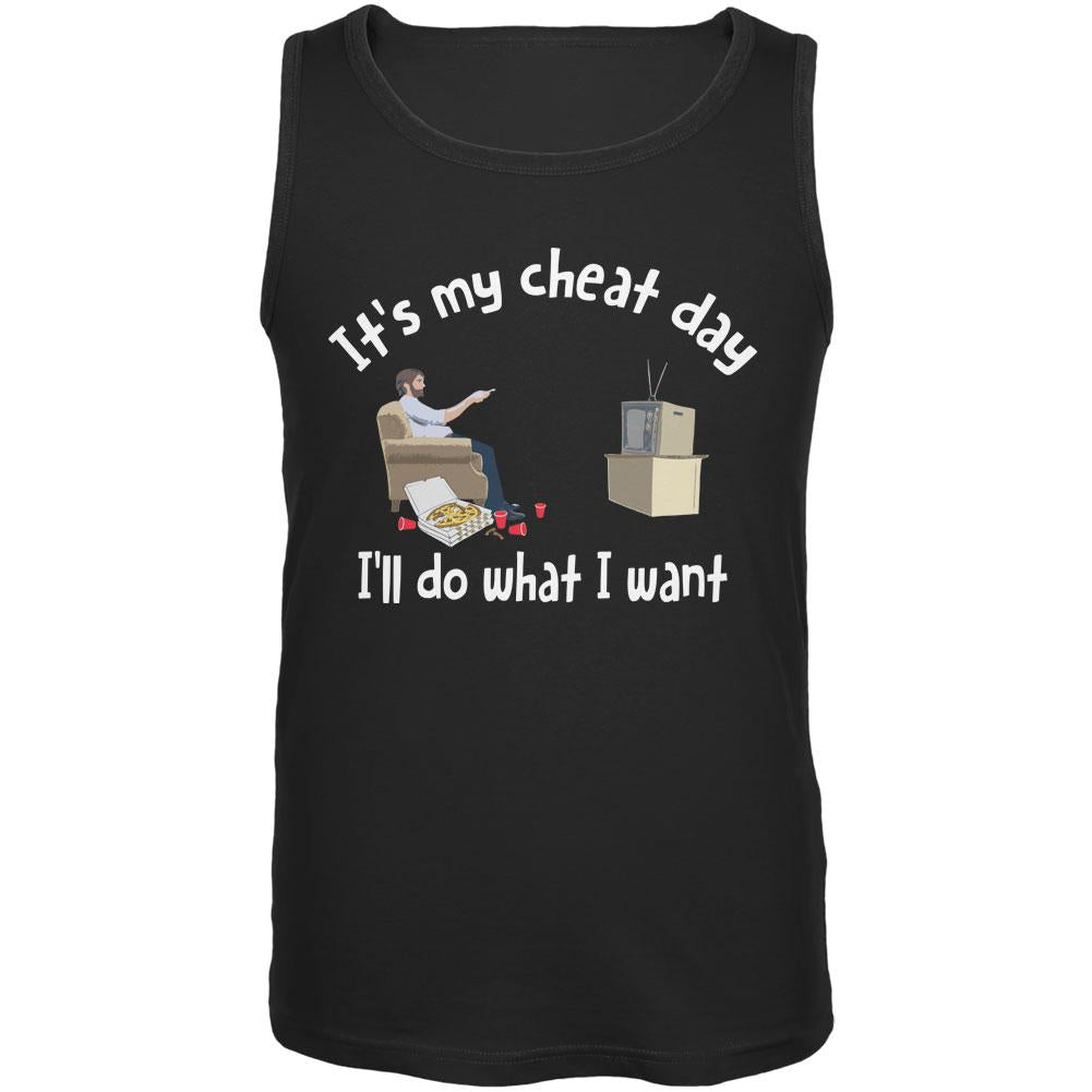 It's My Cheat Day I'll Do What I Want Black Adult Tank Top Men's Tank Tops Old Glory SM Black
