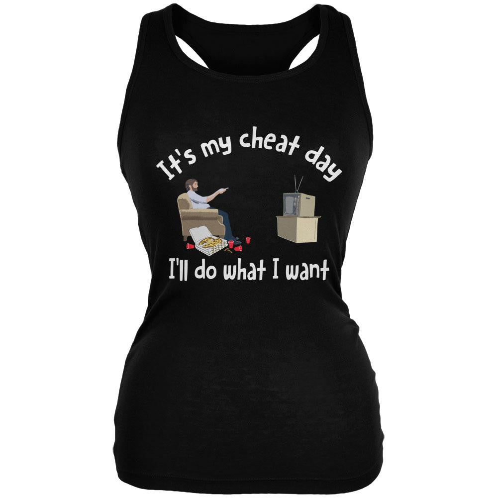It's My Cheat Day I'll Do What I Want Black Juniors Soft Tank Top Juniors Tank Tops Old Glory SM Black