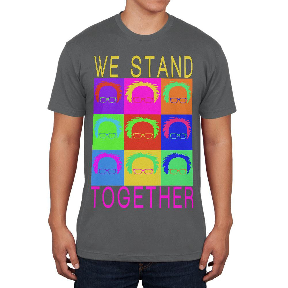 Election Bernie Sanders Pop Art Stand Together Grey Adult Soft T-Shirt Men's T-Shirts Old Glory 2XL Grey