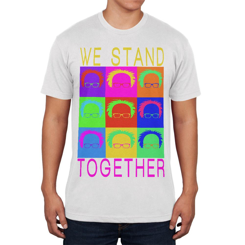 Election Bernie Sanders Pop Art Stand Together White Adult Soft T-Shirt Men's T-Shirts Old Glory 2XL White