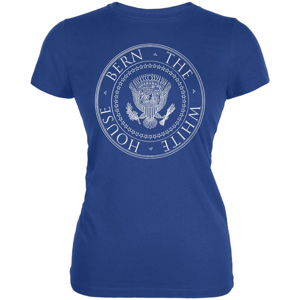 Election 2016 Sanders Bern the White House Royal Juniors Soft T-Shirt Juniors T-Shirts Old Glory 2XL Blue