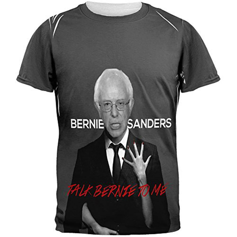 Election 2016 Talk Bernie To Me All Over Adult T-Shirt Men's T-Shirts Old Glory 2XL Multi