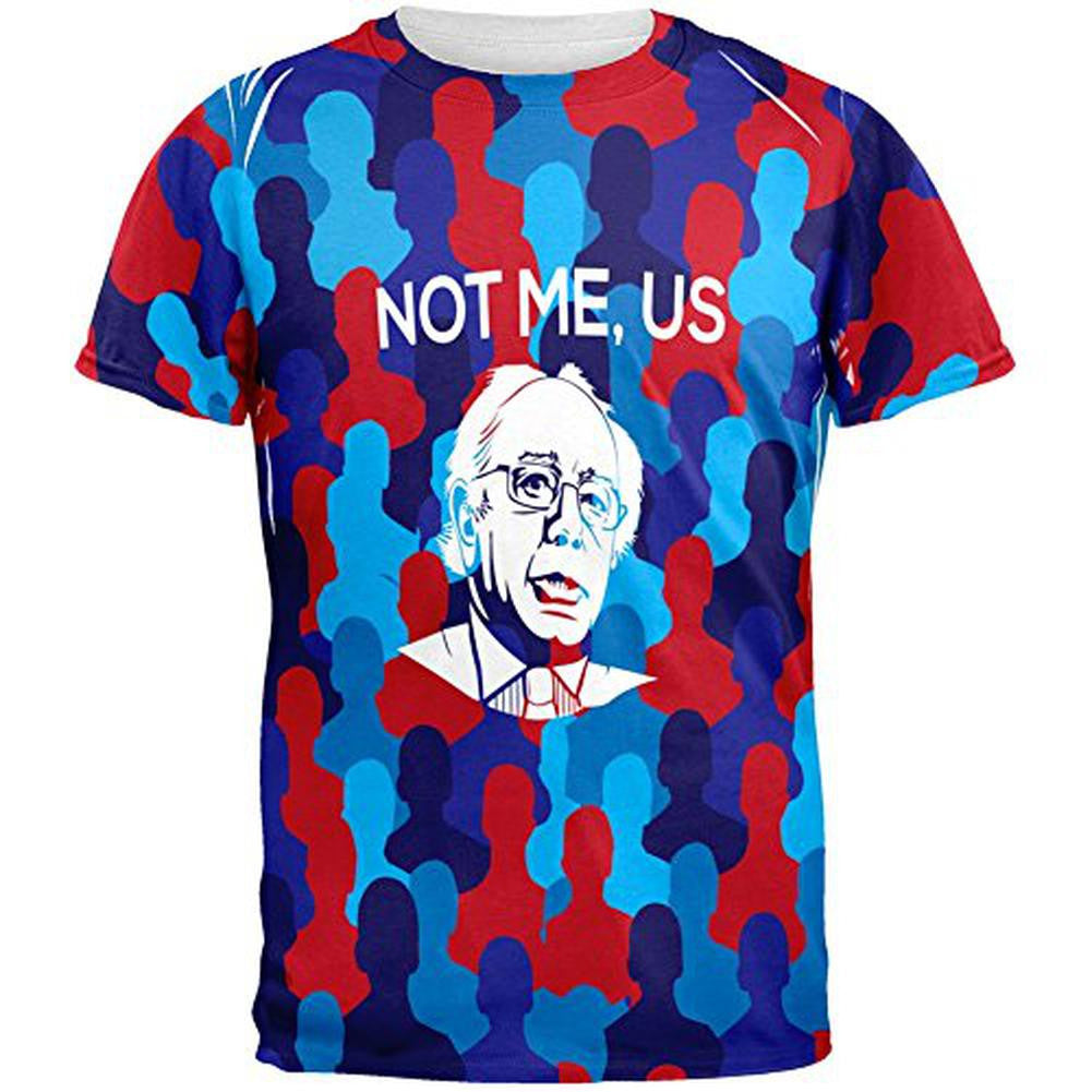 Election 2016 Not Me, US Bernie All Over Adult T-Shirt Men's T-Shirts Old Glory 2XL Multi