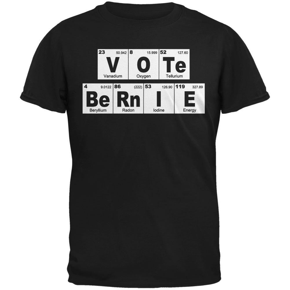 Election 2016 Vote Bernie Sanders Periodic Table Black Adult T-Shirt Men's T-Shirts Old Glory 2XL Black