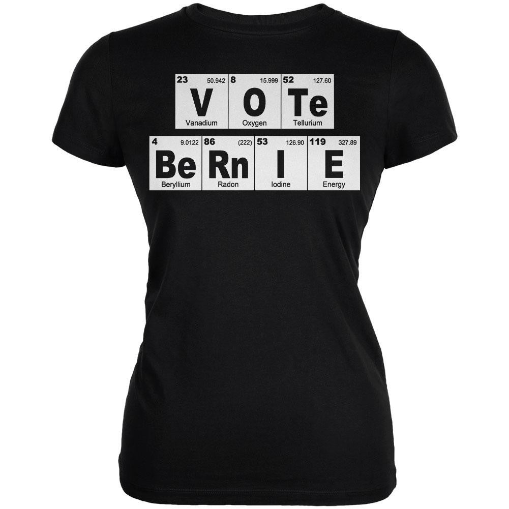 Election 2016 Vote Bernie Sanders Periodic Table Black Juniors Soft T-Shirt Juniors T-Shirts Old Glory 2XL Black