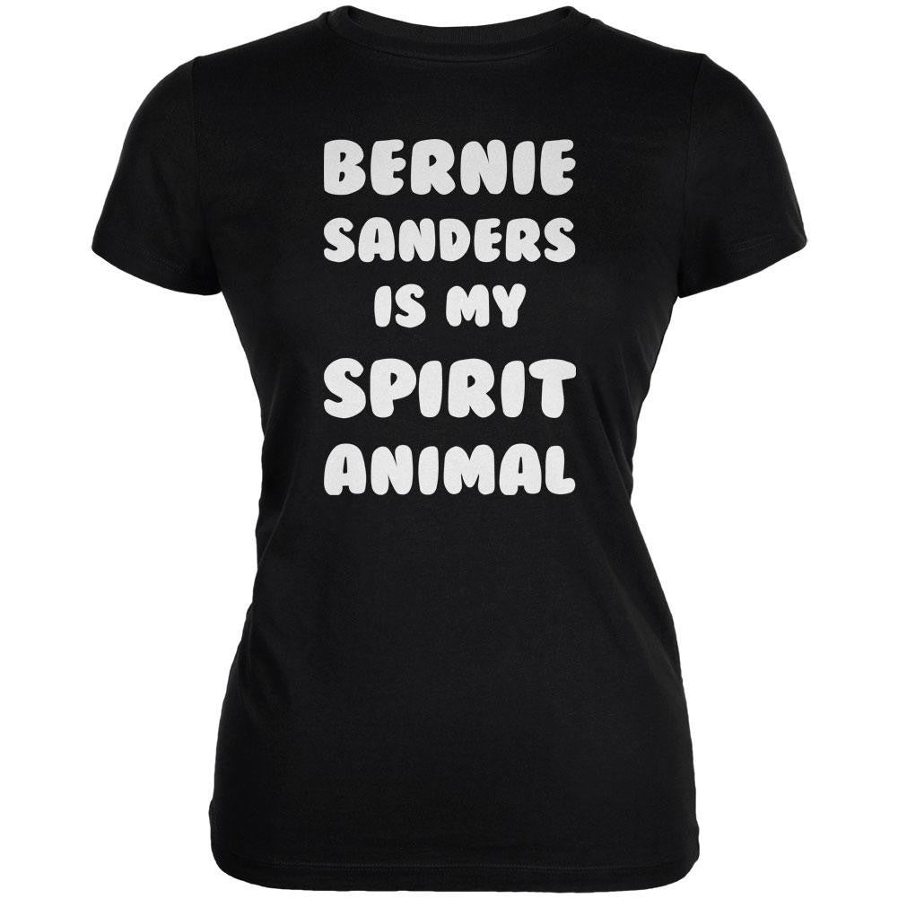 Election 2016 My Spirit Animal Bernie Sanders Black Juniors Soft T-Shirt Juniors T-Shirts Old Glory 2XL Black