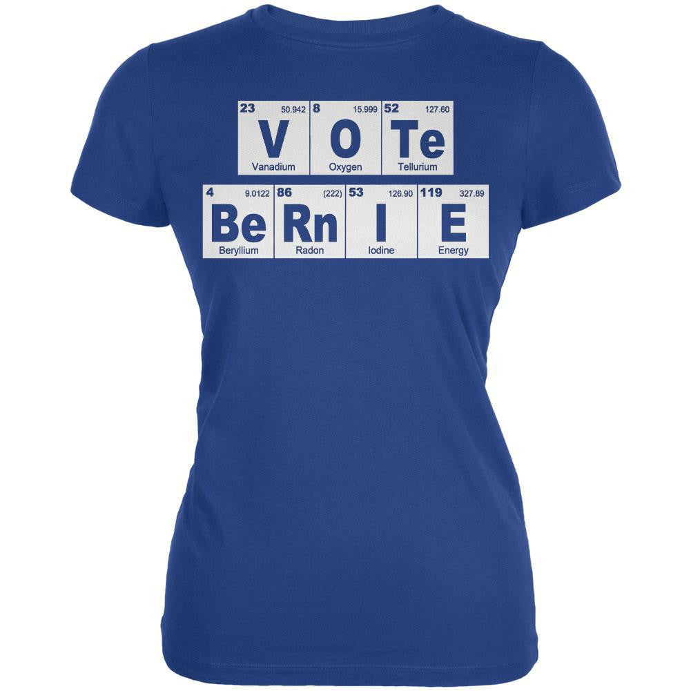 Election 2016 Vote Bernie Sanders Periodic Table Royal Juniors Soft T-Shirt Juniors T-Shirts Old Glory 2XL Blue