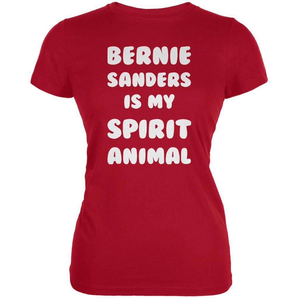 Election 2016 My Spirit Animal Bernie Sanders Red Juniors Soft T-Shirt Juniors T-Shirts Old Glory 2XL Red