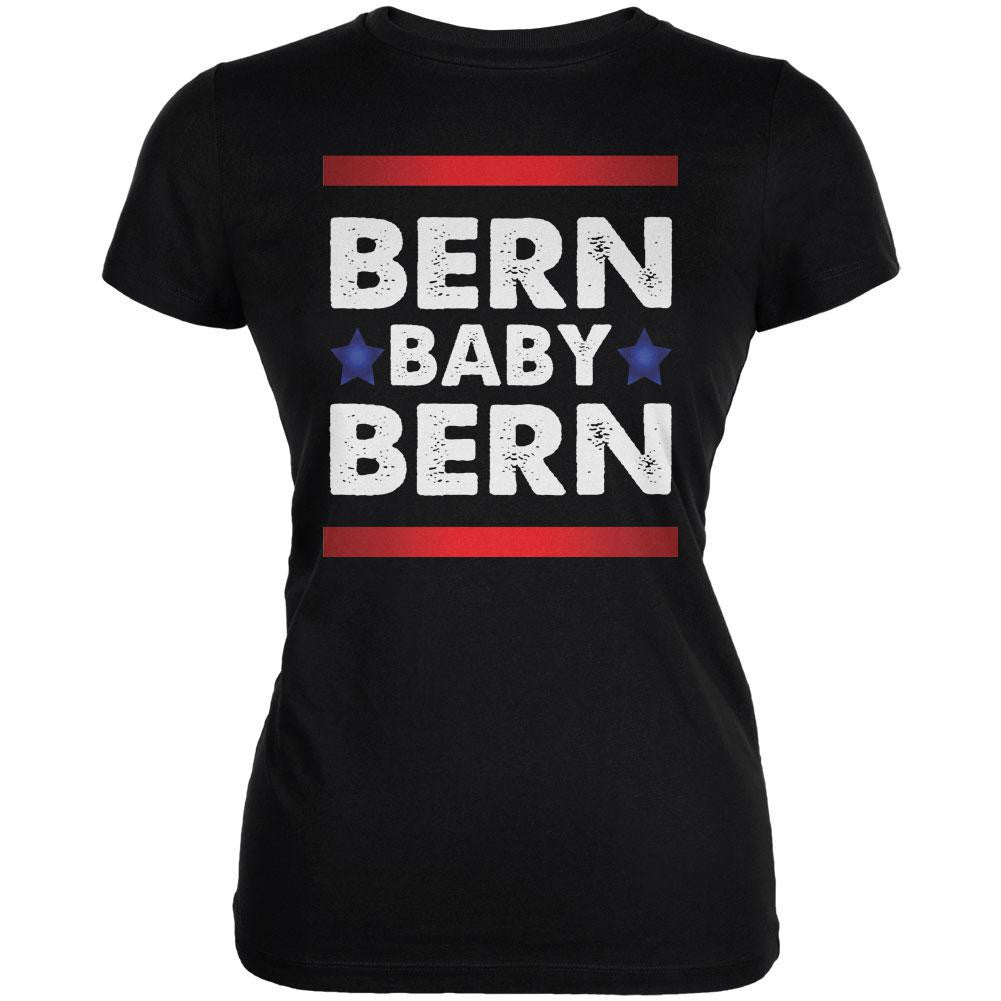 Election 2016 Bern Baby Bern Bernie Sanders Black Juniors Soft T-Shirt Juniors T-Shirts Old Glory 2XL Black