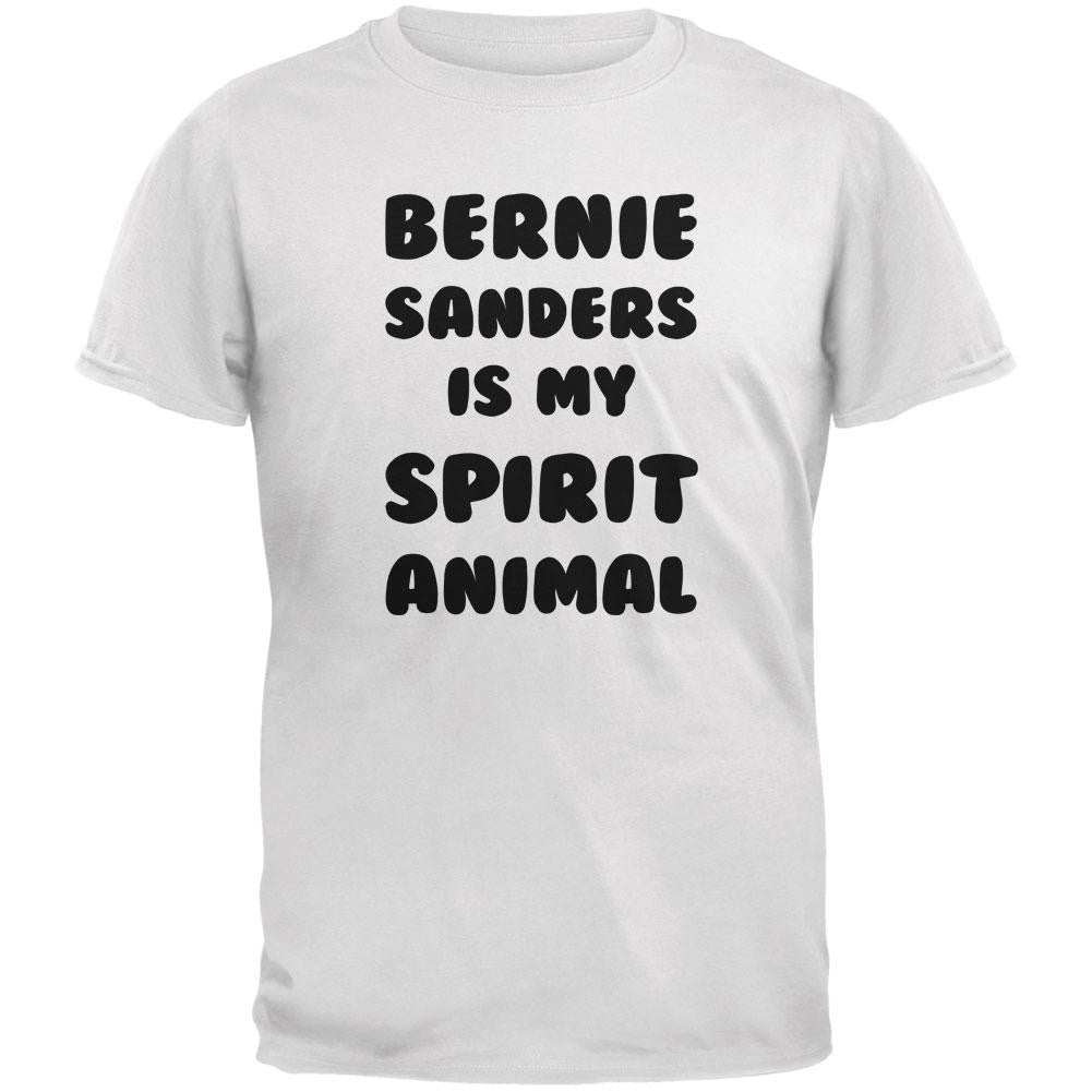 Election 2016 My Spirit Animal Bernie Sanders White Adult T-Shirt Men's T-Shirts Old Glory 2XL White