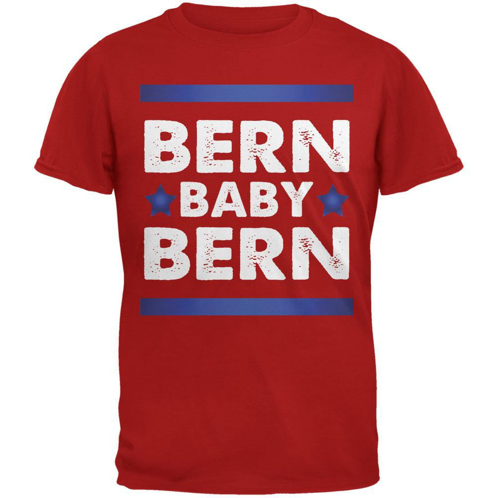 Election 2016 Bern Baby Bern Bernie Sanders Red Adult T-Shirt Men's T-Shirts Old Glory 2XL Red