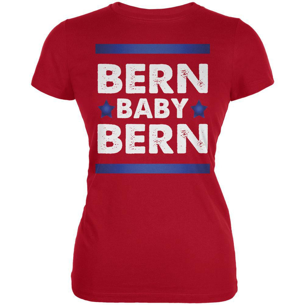 Election 2016 Bern Baby Bern Bernie Sanders Red Juniors Soft T-Shirt Juniors T-Shirts Old Glory 2XL Red