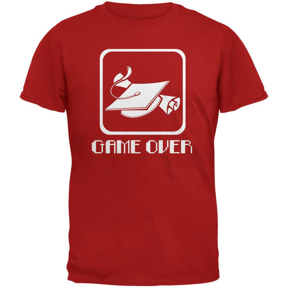 Graduation Game Over Red Adult T-Shirt Men's T-Shirts Old Glory 2XL Red