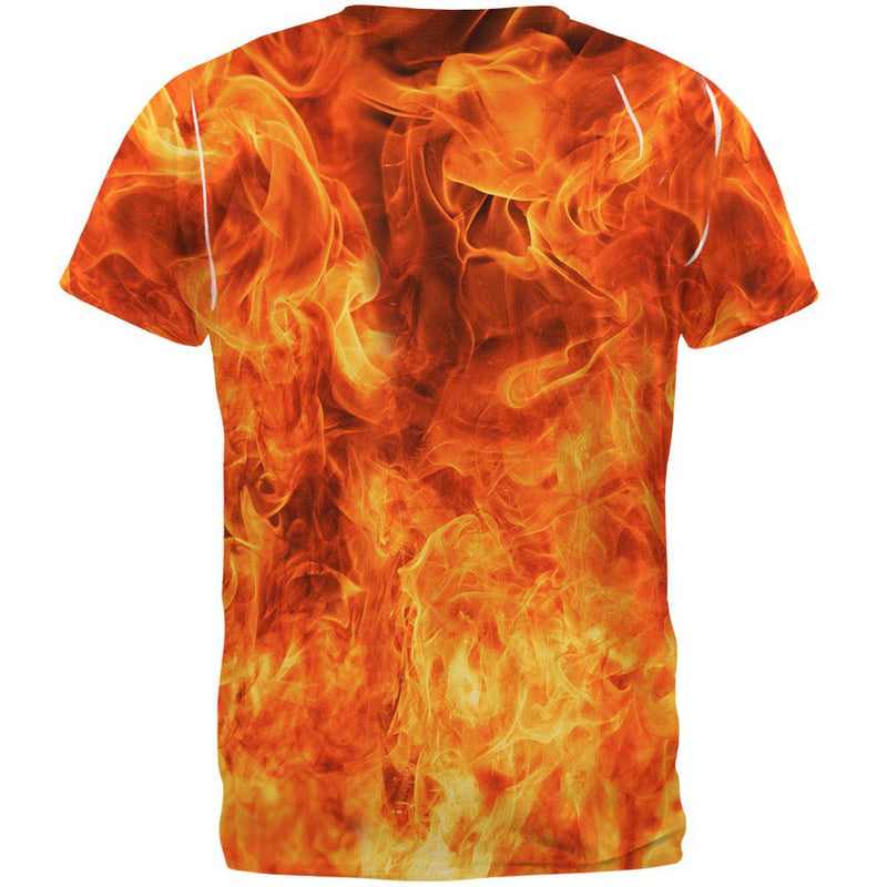 Election 2016 Bernie Sanders Feel the Bern Flames All Over Adult T-Shirt Men's T-Shirts Old Glory