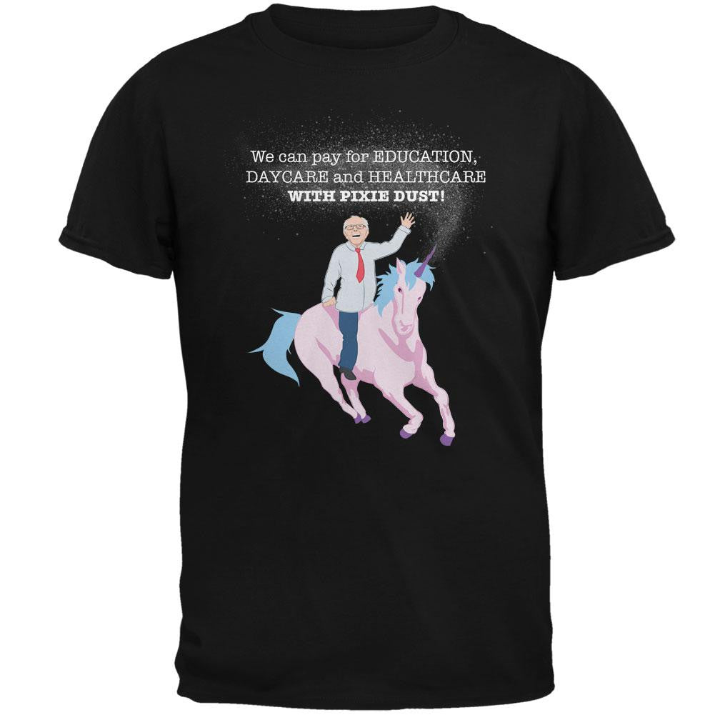 Election Bernie Sanders Pixie Dust Black Adult T-Shirt Men's T-Shirts Old Glory 2XL Black