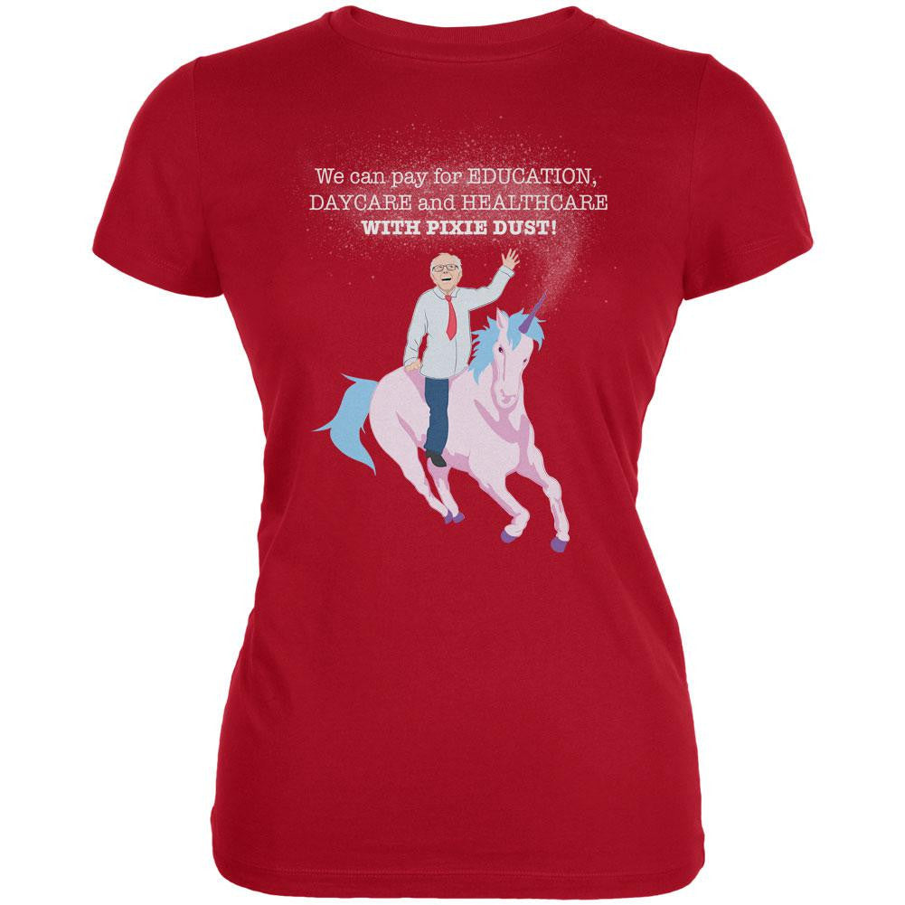 Election Bernie Sanders Pixie Dust Red Juniors Soft T-Shirt Juniors T-Shirts Old Glory 2XL Red
