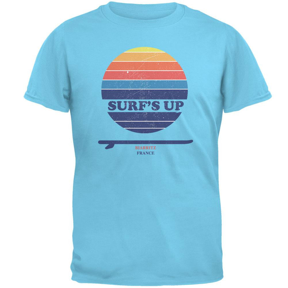 Surf's Up Biarritz France Sky Adult T-Shirt Men's T-Shirts Old Glory 2XL Blue