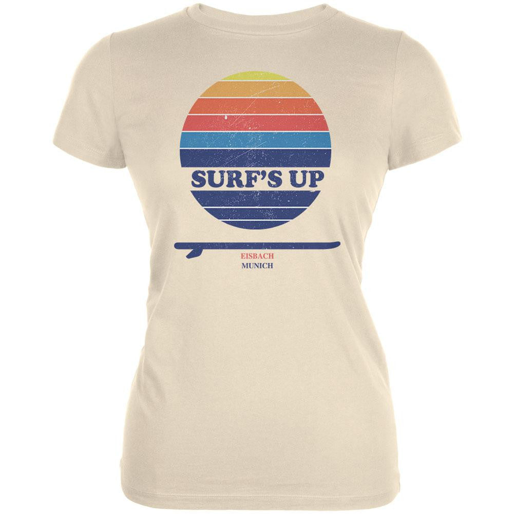 Surf's Up Eisbach Munich Germany Cream Juniors Soft T-Shirt Juniors T-Shirts Old Glory LG White