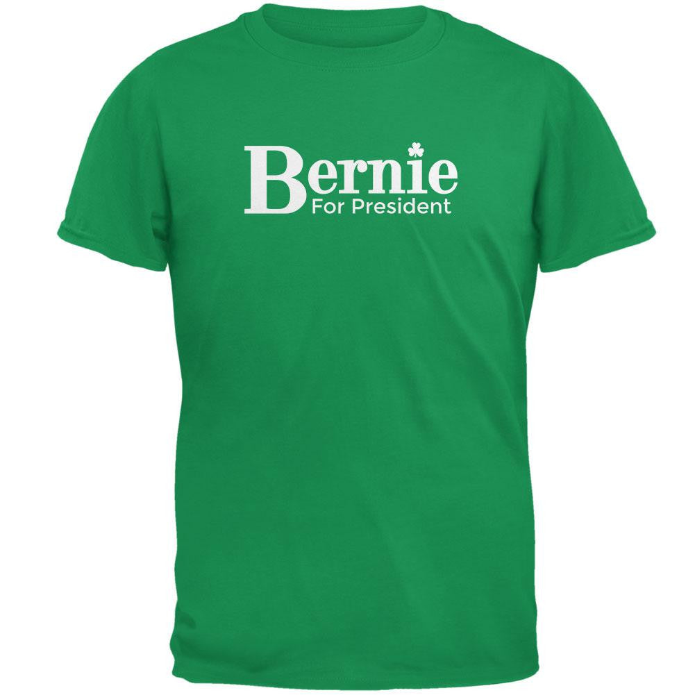 Election 2016 Bernie Sanders President Irish Green Adult T-Shirt Men's T-Shirts Old Glory 2XL Green