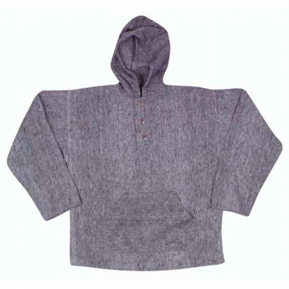 Earth Ragz - Hooded Button Neck Grey Pullover Jacket Men's Jackets Old Glory