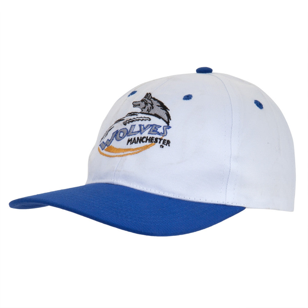 Manchester Wolves Baseball Cap - White/Royal Adjustable Baseball Caps Old Glory OS White