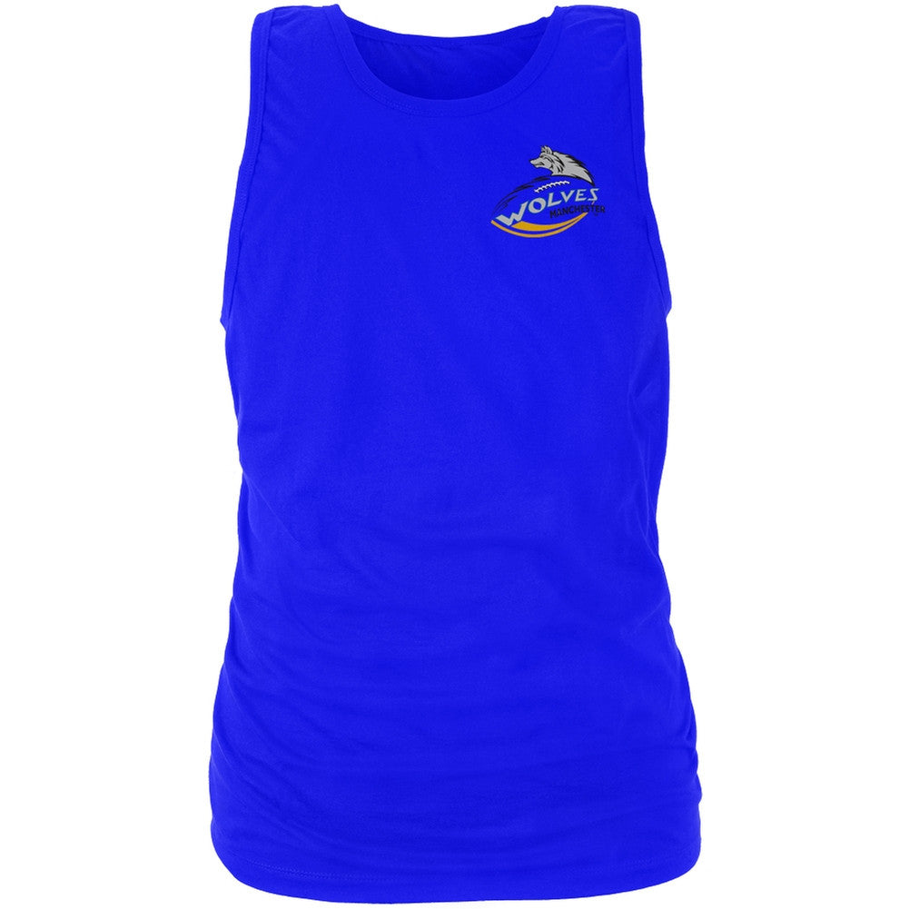 Manchester Wolves - Crest Print Blue Tank Top Men's Tank Tops Manchester Wolves