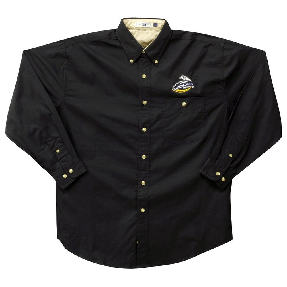 Manchester Wolves - Crest Logo Oxford Long Sleeve Shirt Men's Dress Shirts AFL