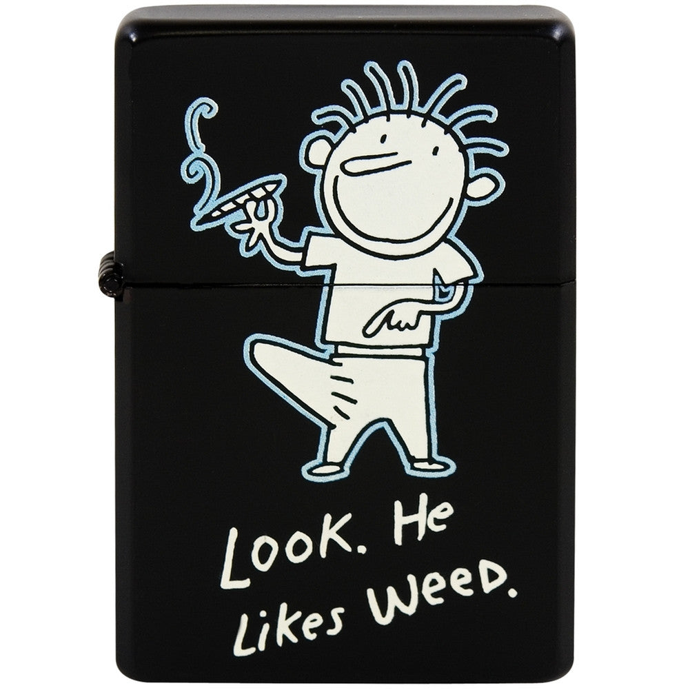 Boneroni - Look Who Likes Weed Refillable Lighter Lighters Old Glory