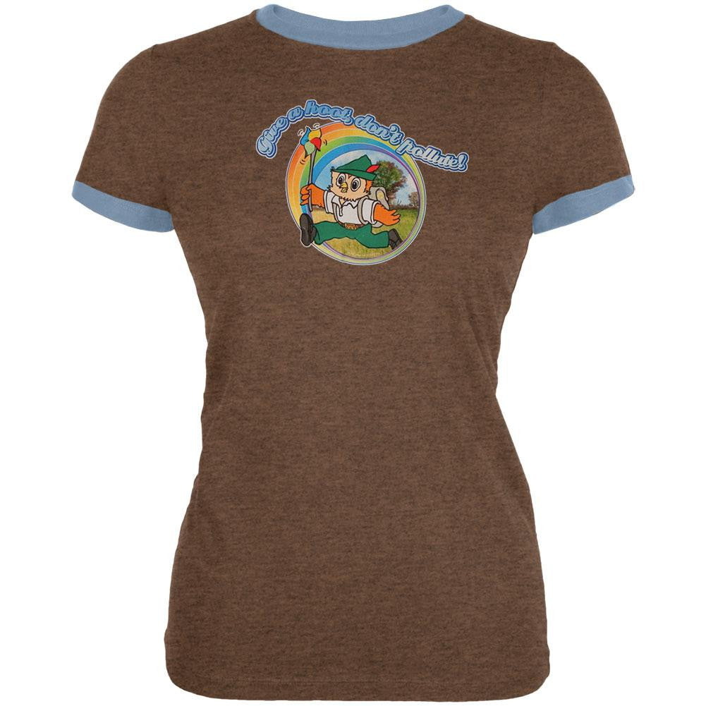 Woodsy Owl - Pollute Juniors T-Shirt Juniors T-Shirts Woodsey The Owl