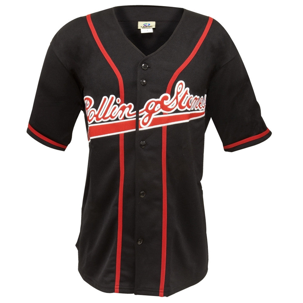 Rolling Stones - Tongue Baseball Jersey Men's Baseball Jerseys Rolling Stones MD Black