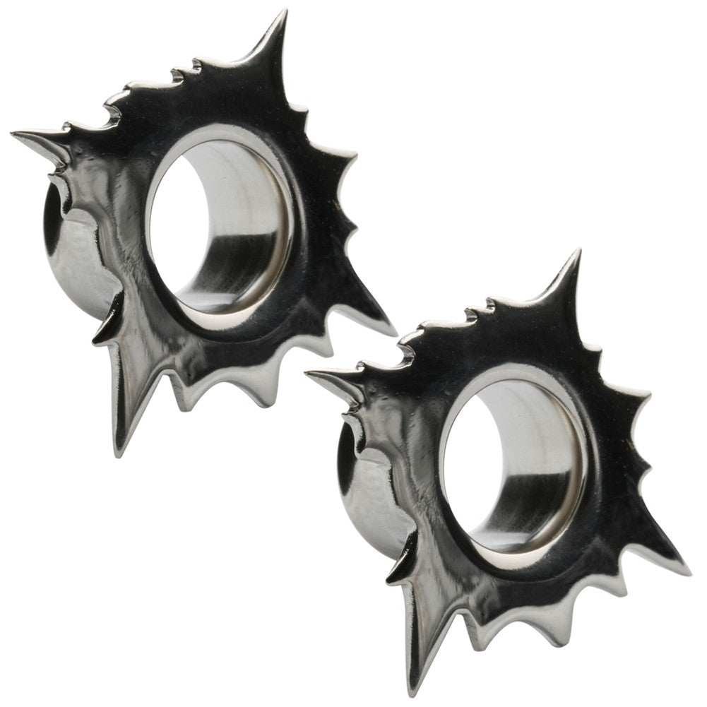 0G 316L Bullet Holes Flames Casted Plugs Plugs Old Glory