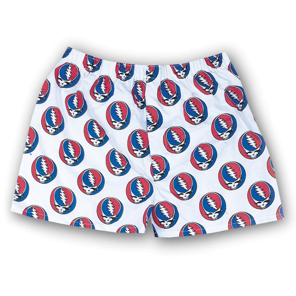 Grateful Dead - Steal Your Face White Boxers Men's Boxers & Briefs Grateful Dead