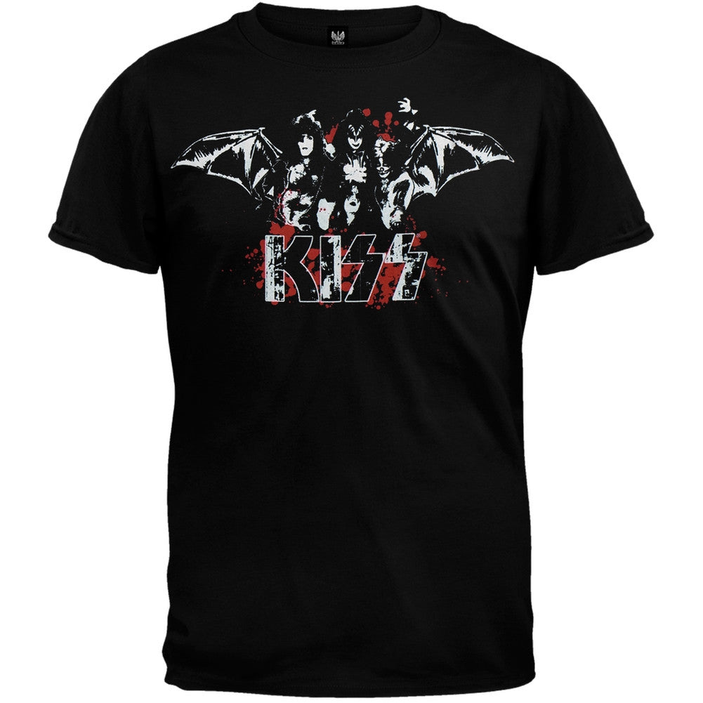 Kiss - Bats T-Shirt Men's T-Shirts Kiss SM Black