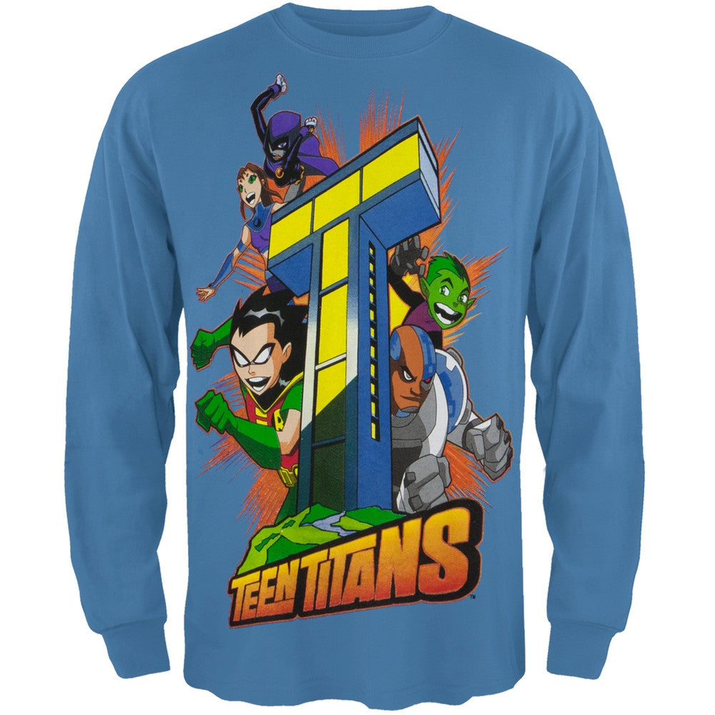 Teen Titans - Tower Boys Youth Long Sleeve T-Shirt Youth Long Sleeves Teen Titans YXS