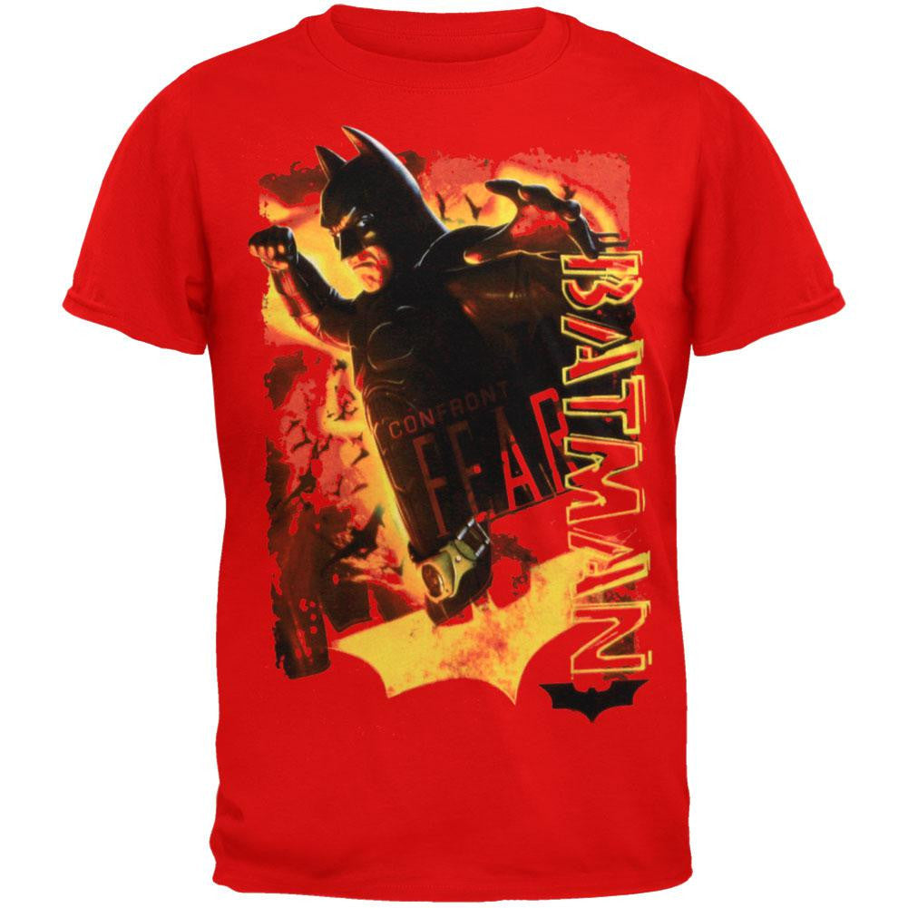 Batman - Confront Fear Youth T-Shirt Youth T-Shirts Batman SM Red