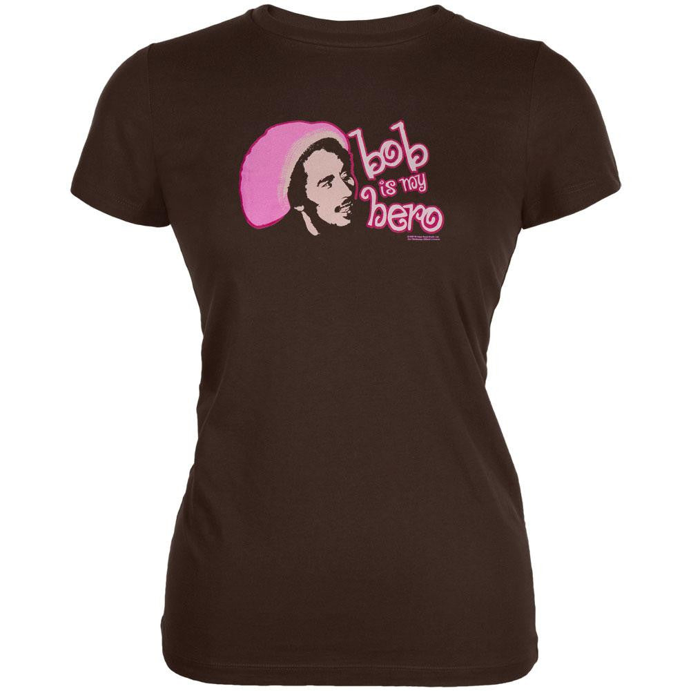Bob Marley - My Hero Juniors T-Shirt Juniors T-Shirts Bob Marley SM Brown
