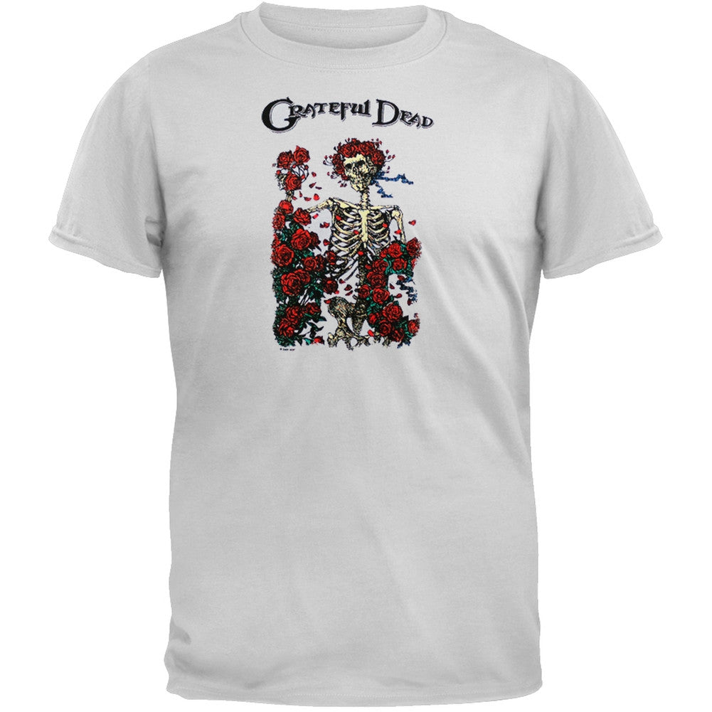 Grateful Dead - Skeleton & Roses T-Shirt Men's T-Shirts Grateful Dead MD Grey