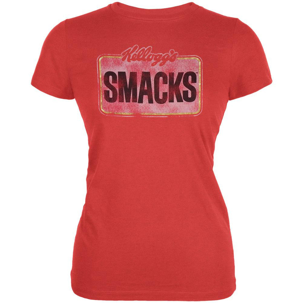 Kellog's Honey Smacks - In Square Juniors Red T-Shirt Juniors T-Shirts Smacks SM