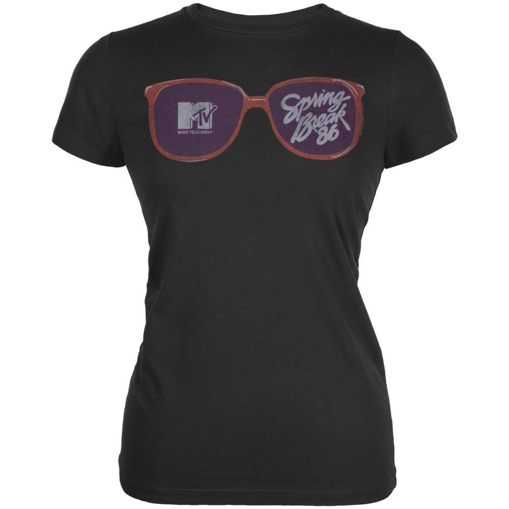 MTV - Spring Break Logo Juniors T-Shirt Juniors T-Shirts MTV Icons & Shows MD Black