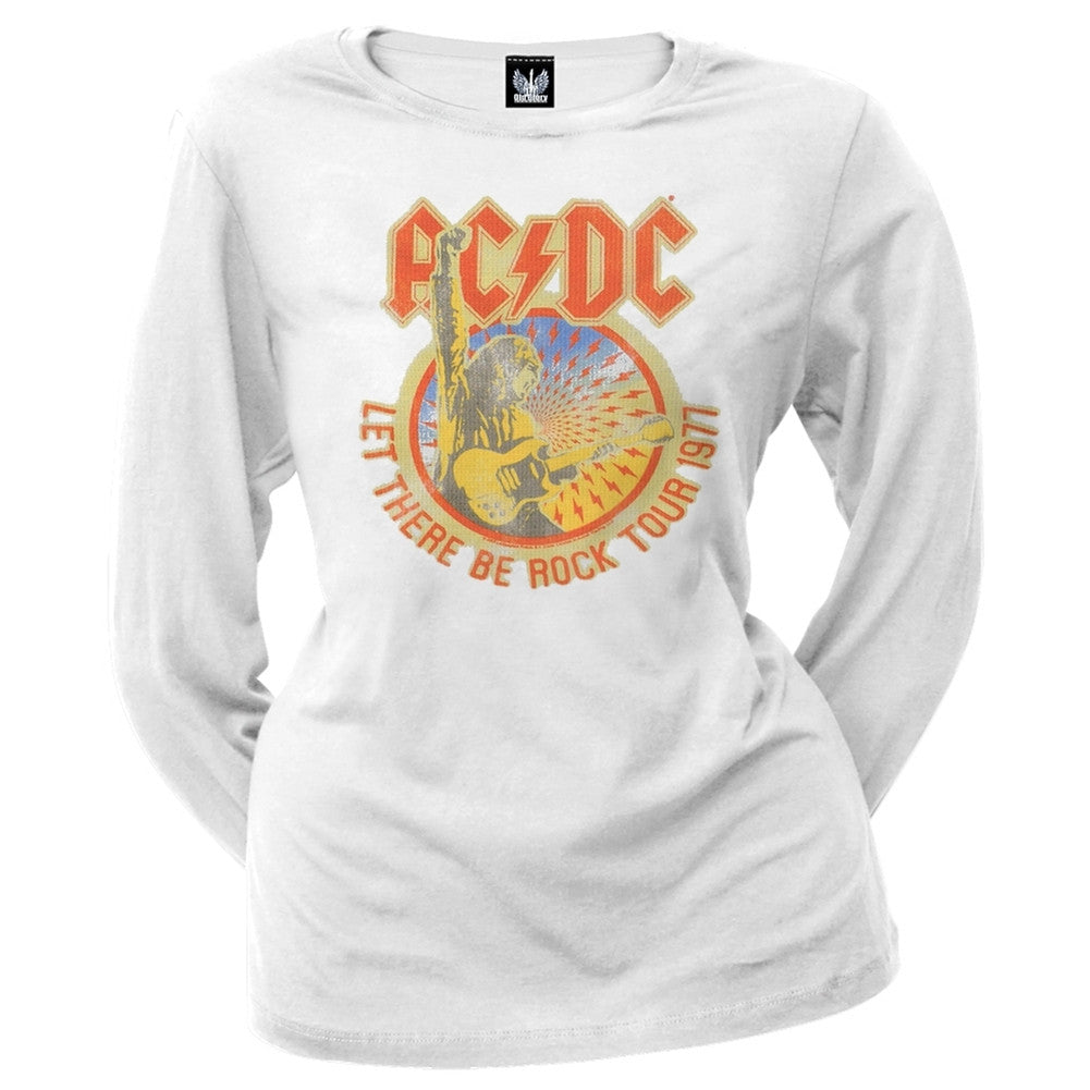 AC/DC - Let There Juniors Long Sleeve T-Shirt Juniors Long Sleeves AC/DC SM White