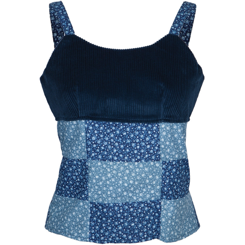 Patchwork Backless Top Juniors Tank Tops Old Glory