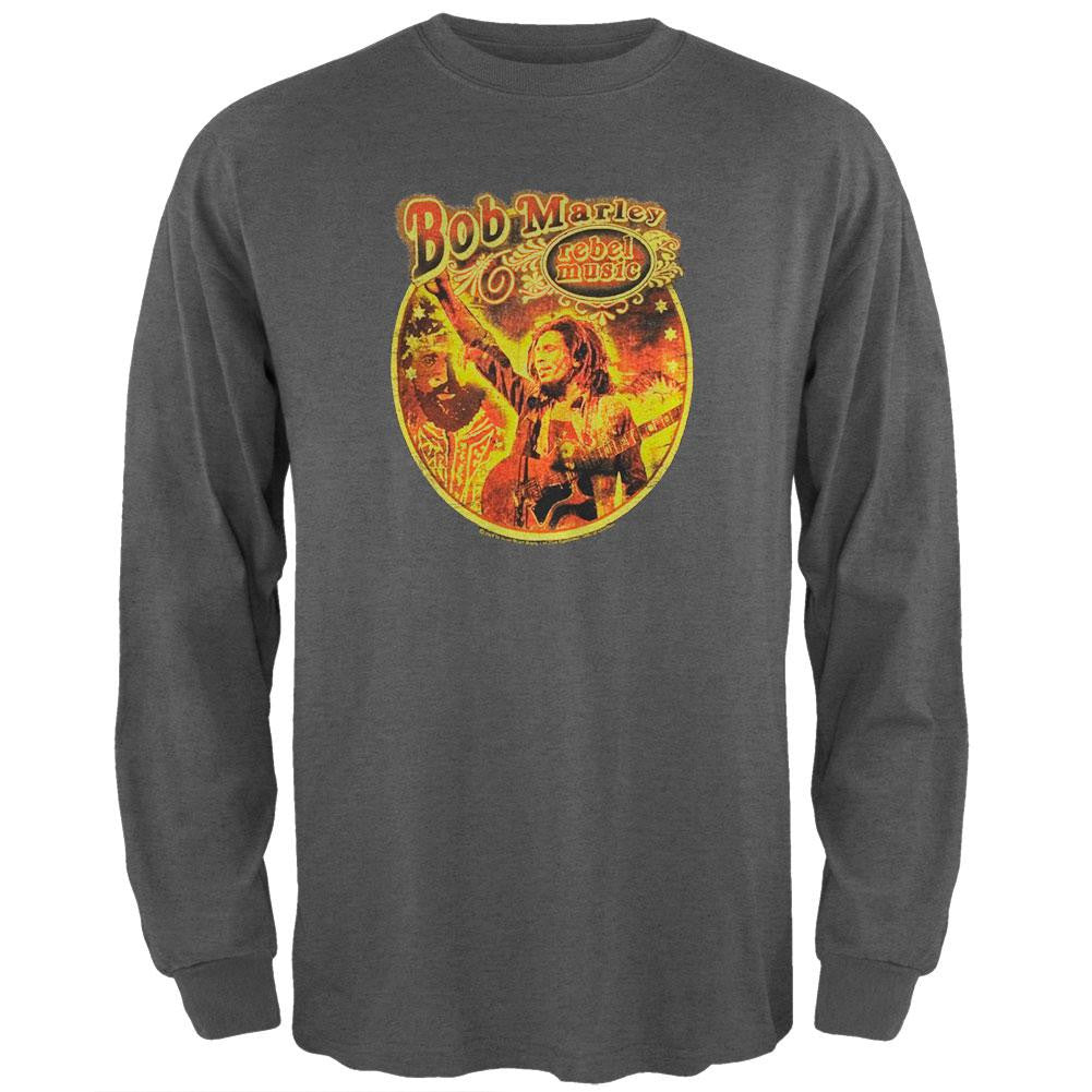 Bob Marley - Rebel Circle Soft Long Sleeve T-Shirt Men's Long Sleeves Bob Marley SM Grey
